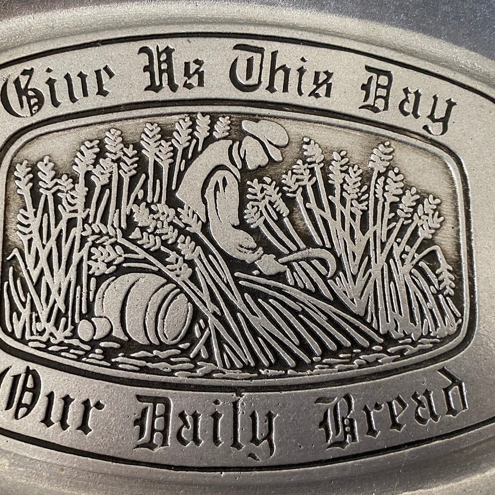 Vintage Pewtarex York Pennsylvania Prayer Message Pewter Platter Tray